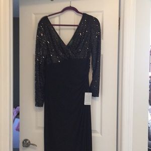 Black sequined evening gown